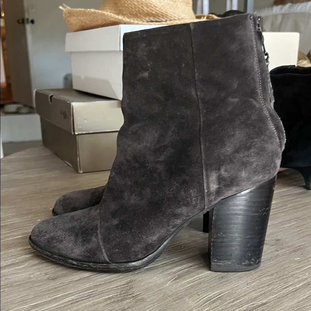 rag & bone Charcoal Suede Heeled Boots